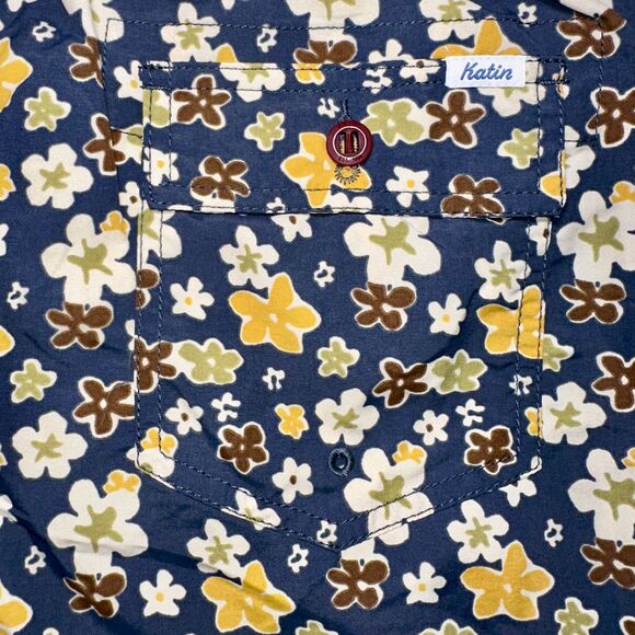 Katin USA Men's MD Medium Floral Swim Trunks Boardshorts Blue Lined Drawstring - Picture 9 of 10